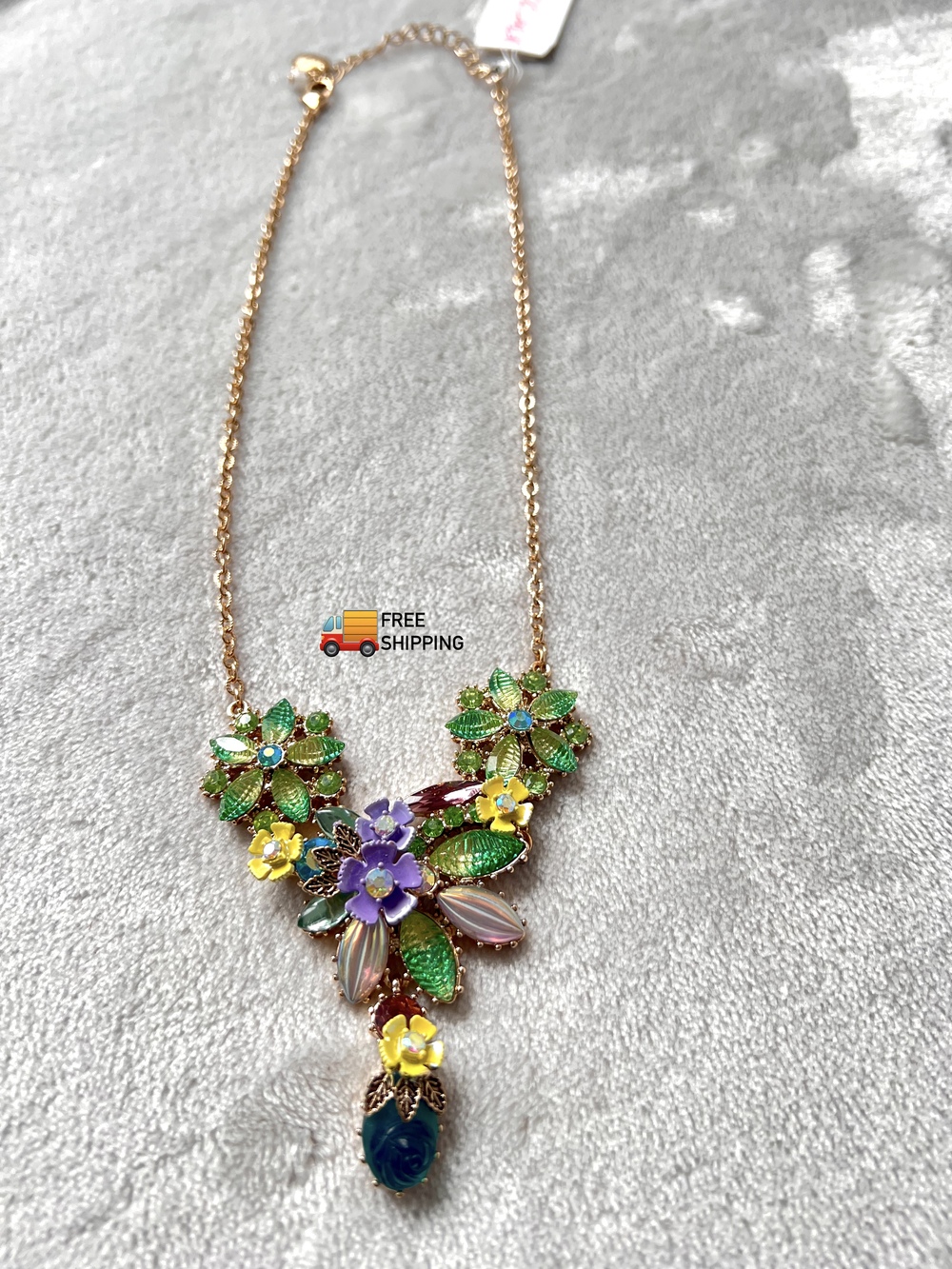 Betsey Johnson Spring Ahead floral statement necklace — circa 2011 - NWT